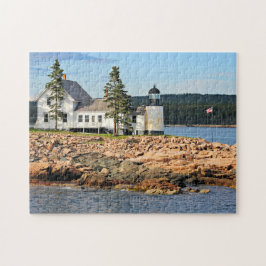 Quebra-cabeça Farol do porto do inverno, Maine