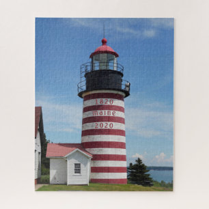 Quebra-cabeça Farol do Quoddy Oeste do Lubec Maine Bicentenial