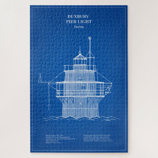 Quebra-cabeça Farol Duxbury Pier Light - Massachusetts - AD (Vertical)