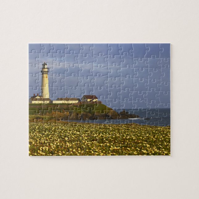 Quebra-cabeça Farol em Pigeon Point State Beach em San (Horizontal)