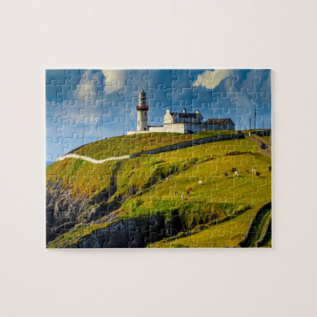 Quebra-cabeça Farol Galley Head Rosscarbery Cork Irlanda. (Horizontal)