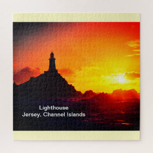 Quebra-cabeça Farol no pôr do sol em Jersey