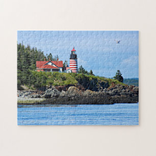 Quebra-cabeça Farol principal ocidental de Quoddy, Lubec Maine