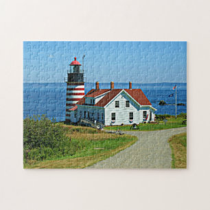 Quebra-cabeça Farol principal ocidental de Quoddy, Lubec Maine