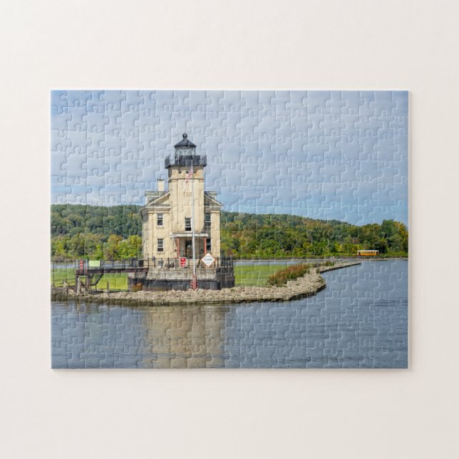 Quebra-cabeça Farol Rondout em NY (Horizontal)