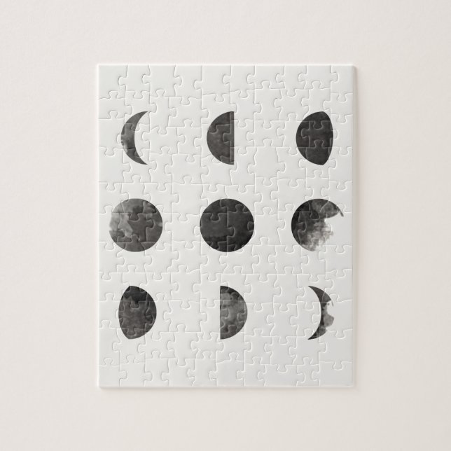 Quebra-cabeça Fases da aguarela lunar da lua (Vertical)