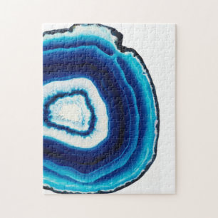 Quebra-cabeça Fatia de Agate Azul Personalizado