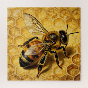 Quebra-cabeça Favo de Mel Abelha Dourado Natureza 