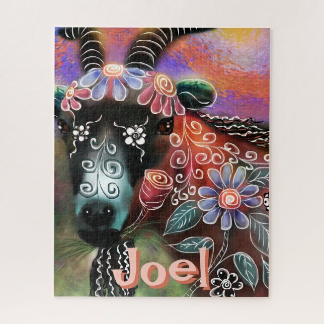 Quebra-cabeça Fazenda De Capim Floral Whimsical Personalizada (Vertical)