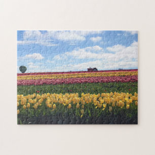 Quebra-cabeça Fazenda de Tulipas de Sapato de Madeira, Woodburn,