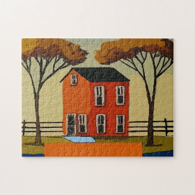 Quebra-cabeça Fazenda House, adicionar texto, (Horizontal)