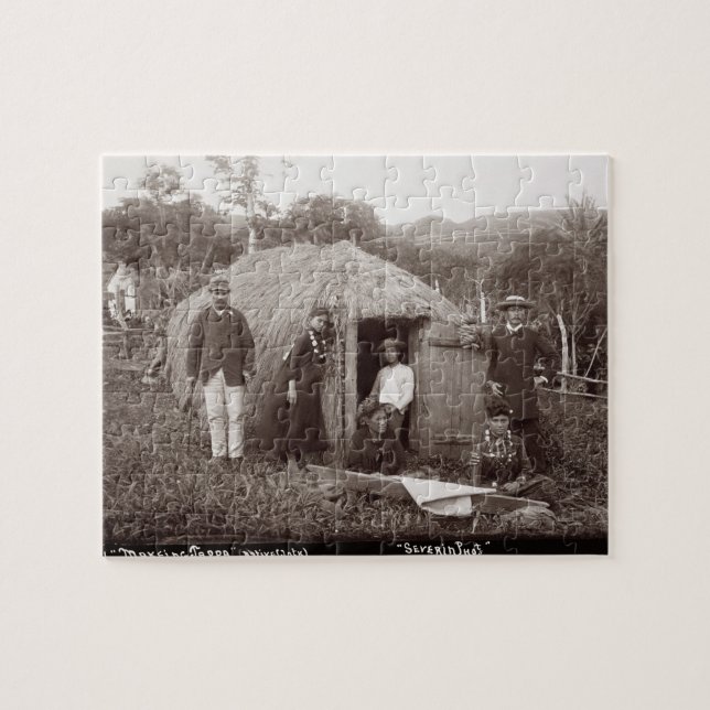 Quebra-cabeça Fazer Tappa, um pano nativo, c.1875 (foto do (Horizontal)