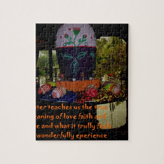 Quebra-cabeça Fé do Amor felz pascoa e Desejos da Esperança (Vertical)