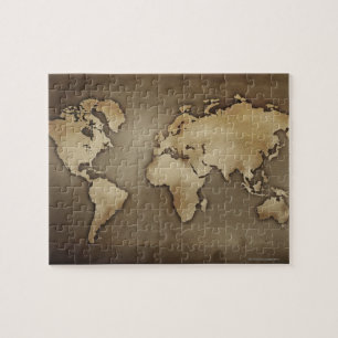 Quebra-cabeça Feche acima do mapa do mundo antigo 4