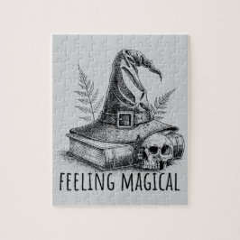 Quebra-cabeça Feeling Magical Witches Spell Book and Skull