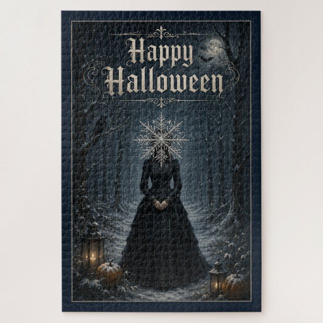 Quebra-cabeça Feiticeira de Halloween à Meia-Noite Congelada (Vertical)