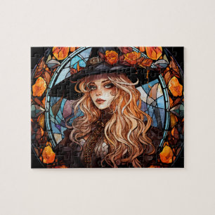 Quebra-cabeça Feiticeira Gótica Escondeu Vidro Halloween quebra-