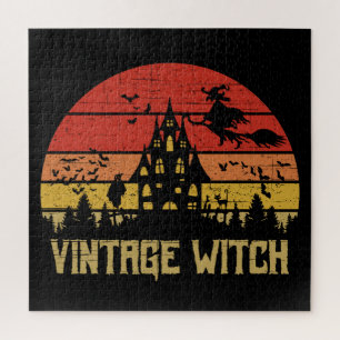 Quebra-cabeça Feiticeira Vintage em Descanso do Halloween