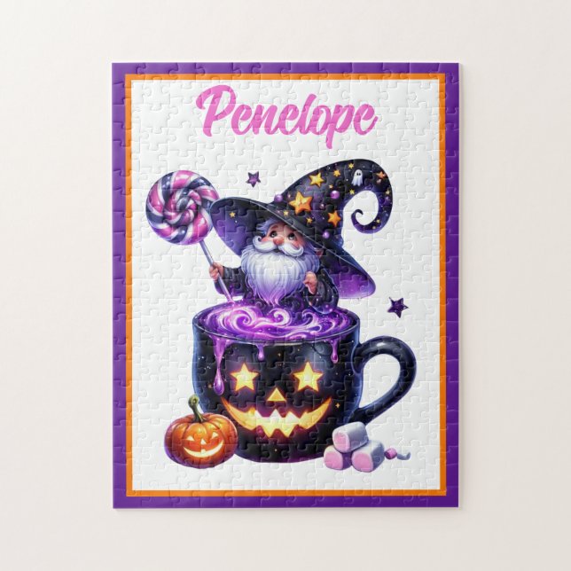 Quebra-cabeça Feiticeiro De Halloween Na Magia Pumpkin Mug Lolli (Vertical)