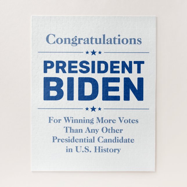 Quebra-cabeça Felicita o Presidente Biden, Candidato Mais Votado (Vertical)