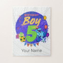 Quebra-cabeça Feliz Aniversário 5 5º Aniversário Dinossauro