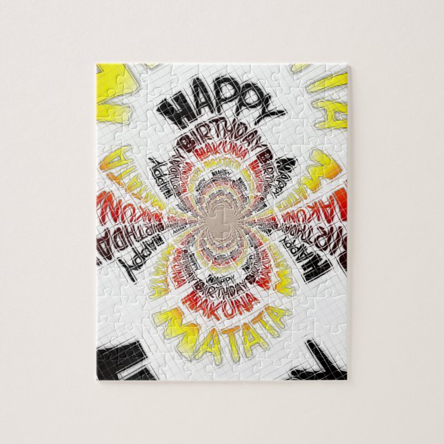 Quebra-cabeça Feliz Aniversário, apenas Hakuna Matata dá Design  (Vertical)