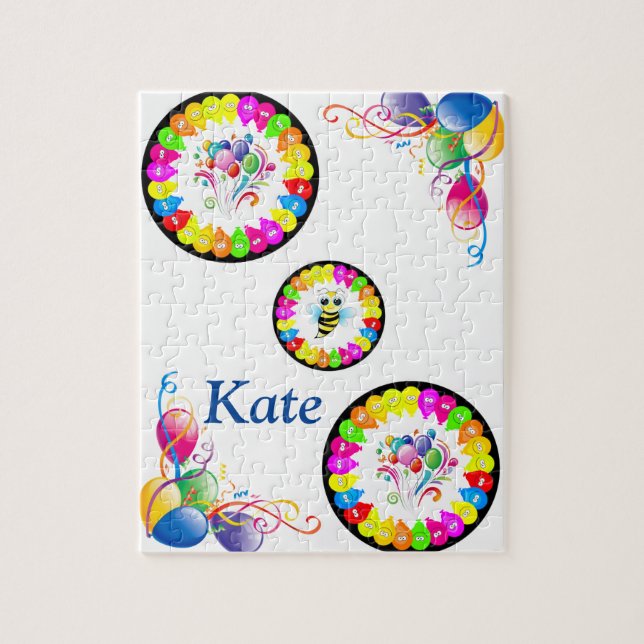 Quebra-cabeça Feliz Aniversário Balões Florais (Vertical)