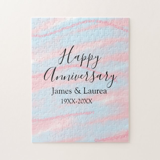 Quebra-cabeça Feliz aniversário de casamento nome data ano paste (Vertical)