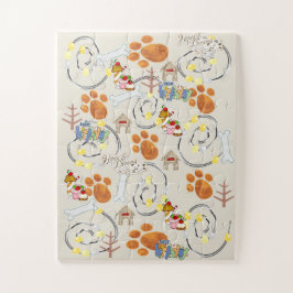 Quebra-cabeça Feliz Aniversário desejo de um cão Cupcake Quebra-