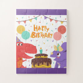 Quebra-cabeça Feliz aniversário Dinossauros