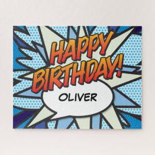 Quebra-cabeça FELIZ ANIVERSÁRIO Diversão Retro Comic Book