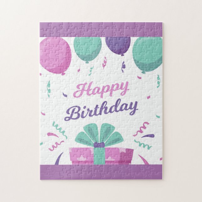 Quebra-cabeça Feliz aniversário dos balões (Vertical)