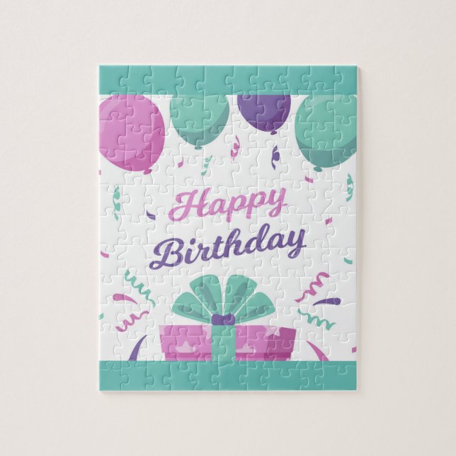 Quebra-cabeça Feliz aniversário dos balões (Vertical)