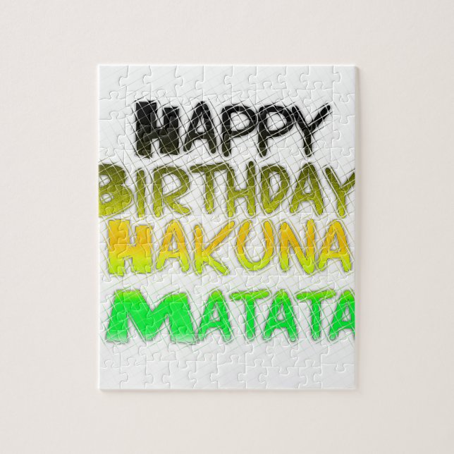 Quebra-cabeça Feliz Aniversário Gelado Hakuna Matata eco Inspira (Vertical)