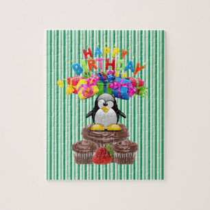 Quebra-cabeça Feliz Aniversário Grisa Verde do Pin