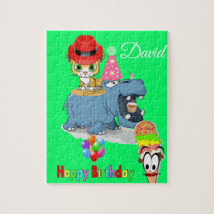 Quebra-cabeça Feliz Aniversário Hippopotamus Sorve