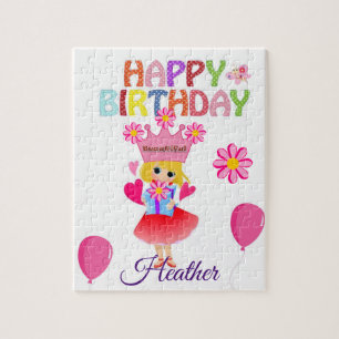 Quebra-cabeça Feliz Aniversário Linda Floral