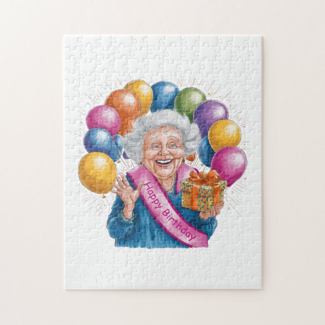 Quebra-cabeça Feliz Aniversário Nana Divertida (Vertical)