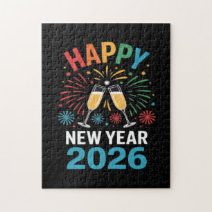 Quebra-cabeça Feliz Ano Novo 2026 Festa Engraçada Véspera de Ano