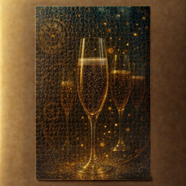 Quebra-cabeça Feliz Ano Novo Steampunk Champagne Glamouroso  (Criador carregado)