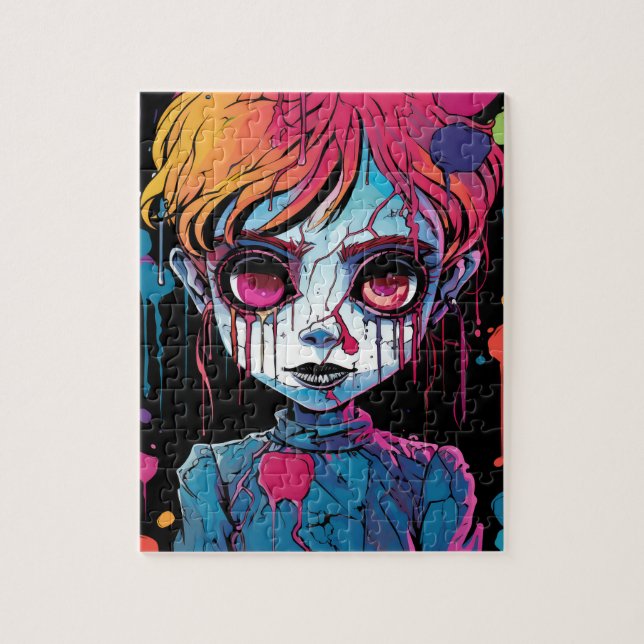 Quebra-cabeça Feliz boneca assustadora de Halloween (Vertical)