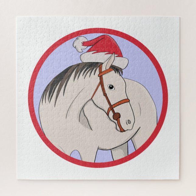 Quebra-cabeça Feliz Cavalo de Natal (Vertical)