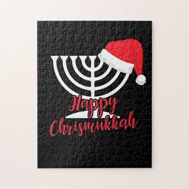 Quebra-cabeça Feliz Chrismukkah Engraçado Hanukkah e Natal (Vertical)