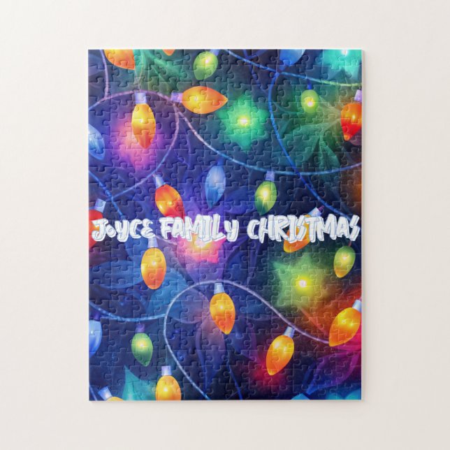 Quebra-cabeça Feliz cronológica das luzes natalinas brilhantes (Vertical)