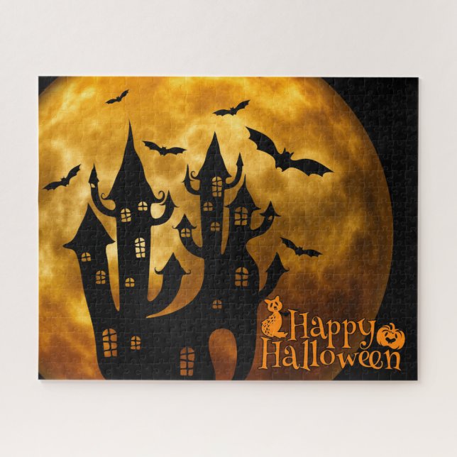 Quebra-cabeça Feliz Dia das Bruxas (Lua Cheia) (Horizontal)