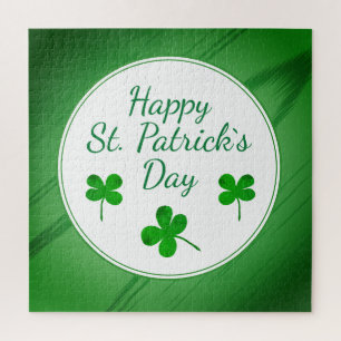Quebra-cabeça Feliz Dia de São Patrício Trevo Verde Irlandês