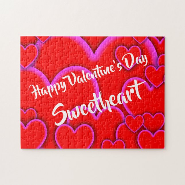 Quebra-cabeça Feliz Dia dos Namorados Querido Romance Personaliz (Horizontal)