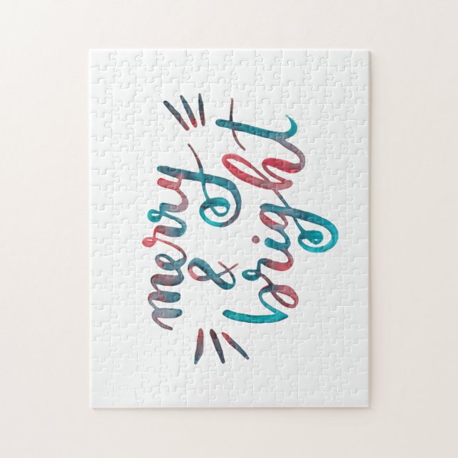 Quebra-cabeça Feliz e brilho - verde e vermelho (Vertical)