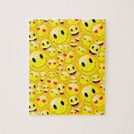 Quebra-cabeça Feliz Emoji Amarelo sorrindo Rostos Animados