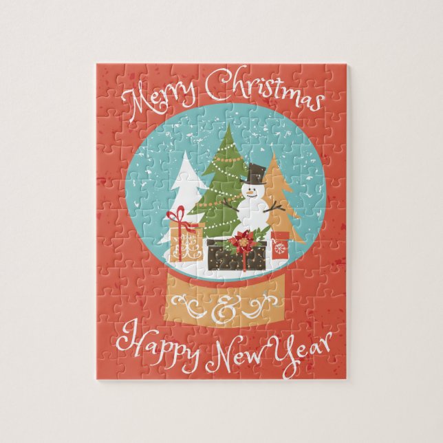 Quebra-cabeça Feliz Feliz ano novo de Natal (Vertical)